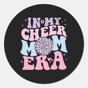 Adesivo Redondo Na Minha Era de Mãe de Cheer Groovy Cheerleading F