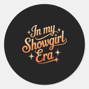 Adesivo Redondo Na Minha Era de Showgirl Retro Ocidental Cowgirl B