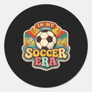 Adesivo Redondo Na Minha Era do Futebol Era Retro Groovy Vintage J