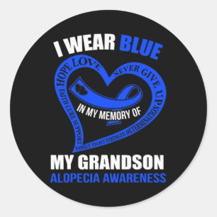 Adesivo Redondo Na minha memória do meu neto ALOPECIA SENSIBILIZAÇ