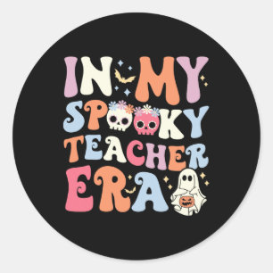 Adesivo Redondo Na Minha Professora Estranha Era Halloween Groovy