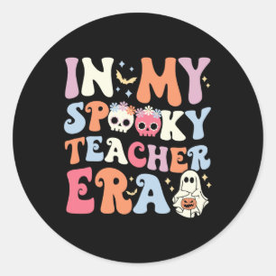 Adesivo Redondo Na Minha Professora Estranha Era Halloween Groovy 