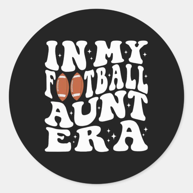 Adesivo Redondo Na Minha Tia De Futebol Era Groovy, Tia De Futebol (Frente)