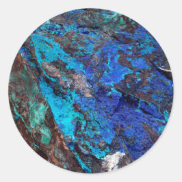 Adesivo Redondo Na moda Blue Marble Stone