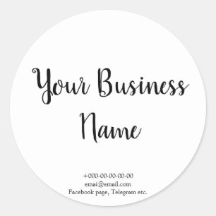 Adesivo Redondo na moda branco de Rico, padaria, rua