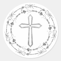 Na moda Cinza Cross Boho Wreath Baptism