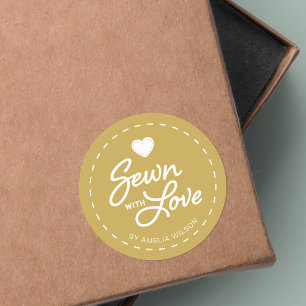 Adesivo Redondo NA MODA de Cor de Fundo EDITÁVEL, Projetado com A