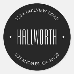 Adesivo Redondo Na moda Editável Sobrenome e Texto Circular