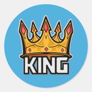 Adesivo Redondo Na moda King Crown Sticker