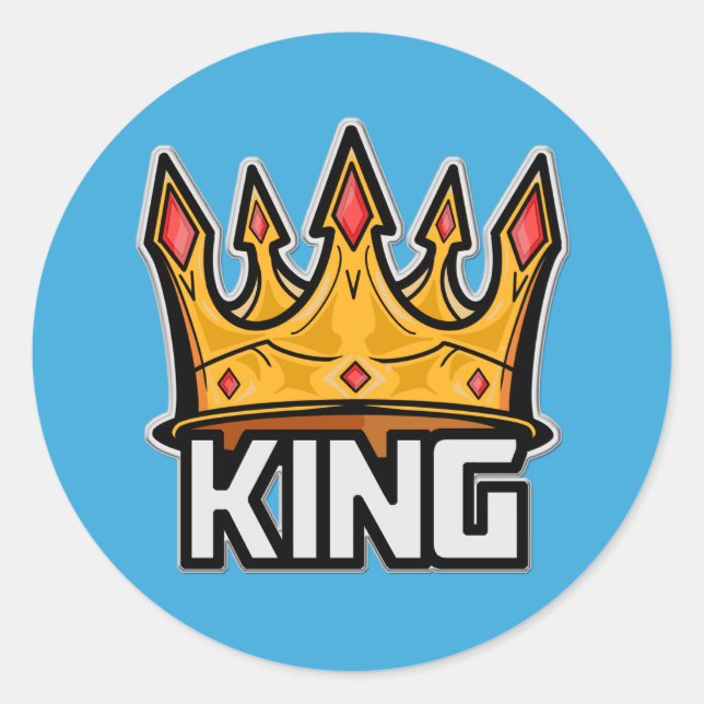 Adesivo Redondo Na moda King Crown Sticker (Frente)
