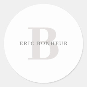 Adesivo Redondo Na moda Modern Name & Monograma