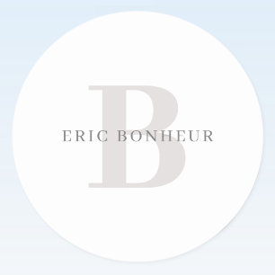 Adesivo Redondo Na moda Modern Name & Monograma