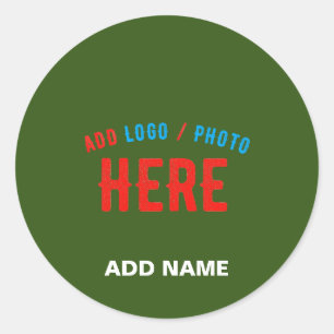 ADESIVO REDONDO NA MODA MODERNA FLORESTA PERSONALIZADA VERDE MARCA