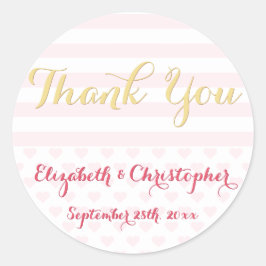 Adesivo Redondo Na moda Moderno Casamento Elegante Obrigado A Favo