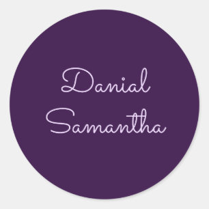 Adesivo Redondo Na moda Personalizado Nome Purpule Personalizado