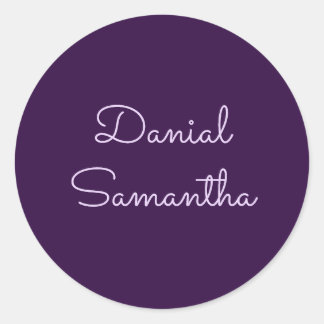 Adesivo Redondo Na moda Personalizado Nome Purpule Personalizado