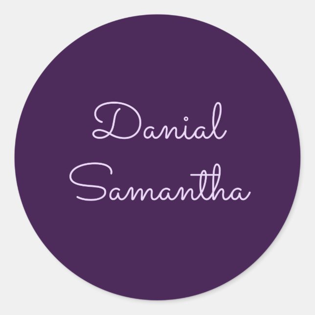Adesivo Redondo Na moda Personalizado Nome Purpule Personalizado (Frente)