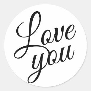 Adesivo Redondo Na moda Script Cute Love You Asota