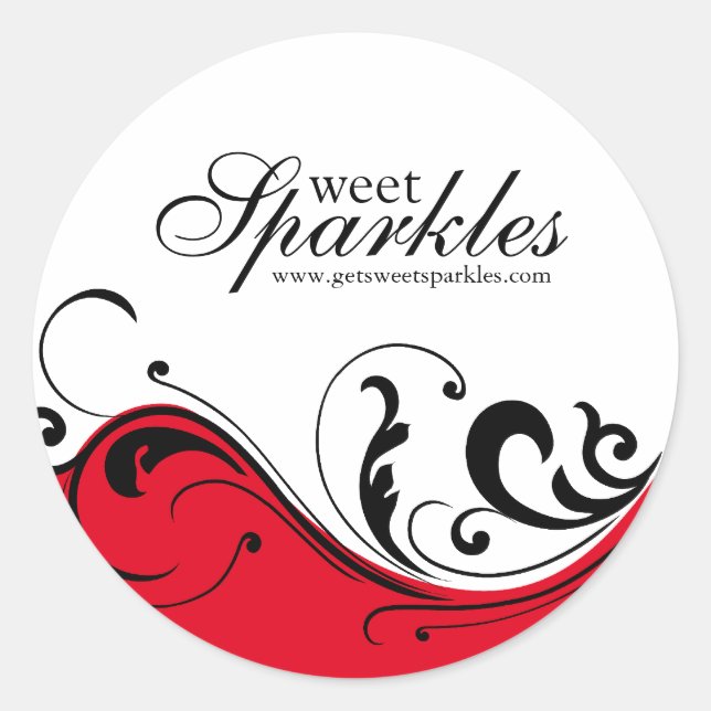 Adesivo Redondo Na moda Scroll Packaging Stickers (Frente)