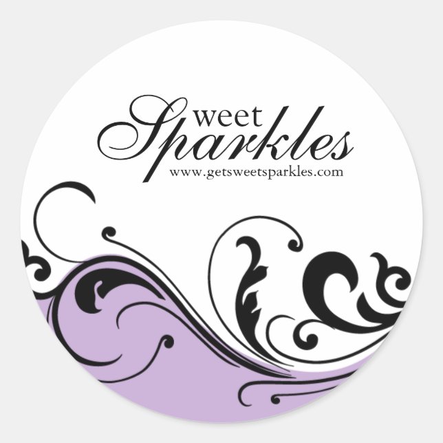 Adesivo Redondo Na moda Scroll Packaging Stickers (Frente)