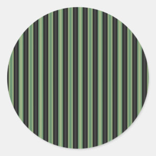 Adesivo Redondo Na moda Vintage Olive Sage Green Black 3D Striped