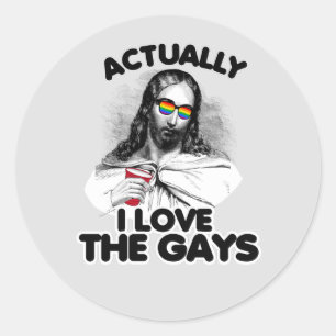 Adesivo Redondo Na verdade eu adoro a T-Shirt gay