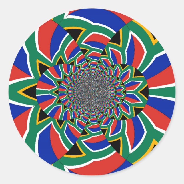 Adesivo Redondo Nação Arco-Íris: Vibrante Impressão de Arte na Áfr (Frente)