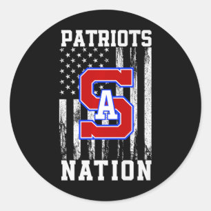 Adesivo Redondo Nação De Logotipo Patriots Do Sul De Alamance Hs