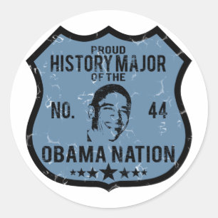 Adesivo Redondo Nação principal de Obama da história