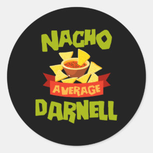 Adesivo Redondo Nacho Average Darnell Engraçado Aniversário Person