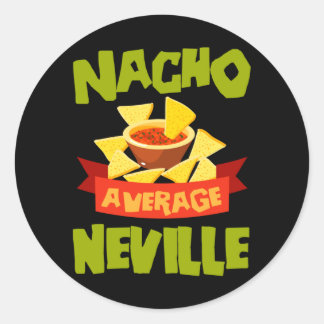 Adesivo Redondo Nacho Average Neville Personalizado de Aniversário