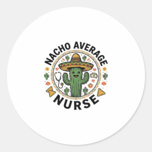 Adesivo Redondo Nacho Average Nurse Cactus Fiesta Camisa Design_1