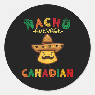 Adesivo Redondo Nacho canadense médio engraçado Cinco De Mayo Somb