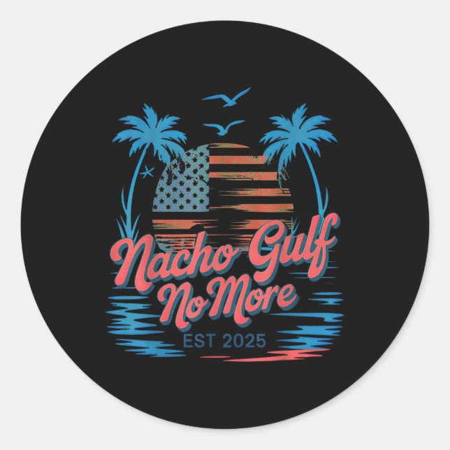 Adesivo Redondo Nacho Gulf No More Of America  (Frente)