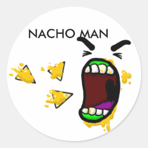 Adesivo Redondo Nacho Man Stickers
