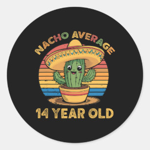 Adesivo Redondo Nacho Média 14 anos Cinco de Mayo 14 Birth