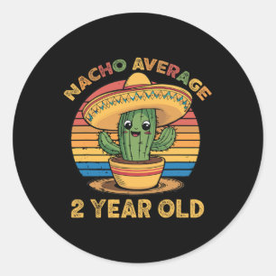 Adesivo Redondo Nacho Média 2 anos Cinco de Mayo segundo Birthda