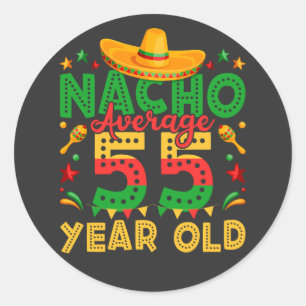Adesivo Redondo Nacho Média 55 Anos Cinco de Mayo