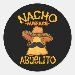 Adesivo Redondo Nacho Média Abuelito Avô Avô Cinco D