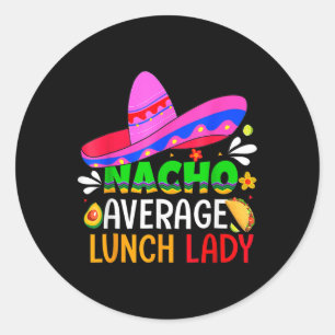 Adesivo Redondo Nacho Média Almoço Lady Cinco De Mayo Fiesta Mexi