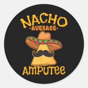 Adesivo Redondo Nacho Média Amputeo Mexicano Cinco de Amputeação