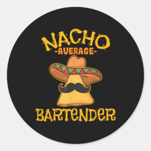 Adesivo Redondo Nacho Média Bartender Cinco De Mayo Fiesta