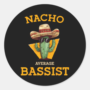Adesivo Redondo Nacho Média Bist Engraçado Mexicano B Guitarrista 