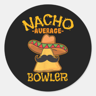 Adesivo Redondo Nacho Média Bowler Boliche Mexicana Cinco De Mayo