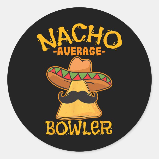 Adesivo Redondo Nacho Média Bowler Boliche Mexicana Cinco De Mayo (Frente)