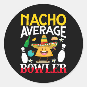 Adesivo Redondo Nacho Média Bowler Cinco De Mayo Boliche Mexicano