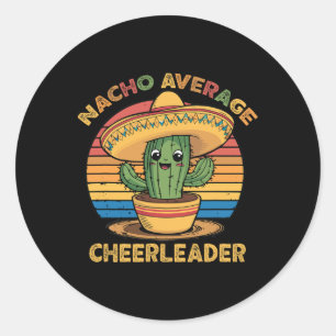 Adesivo Redondo Nacho Média Cheerleader Mexicano Cinco De Mayo Fu