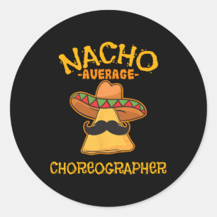 Adesivo Redondo Nacho Média Coreógrafo Cinco De Mayo Dançando