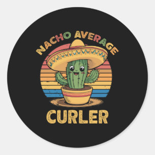 Adesivo Redondo Nacho Média Curler Mexicano Cinco De Mayo Curling
