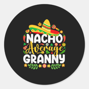 Adesivo Redondo Nacho Média da Avó Cinco De Mayo Família Mexicana